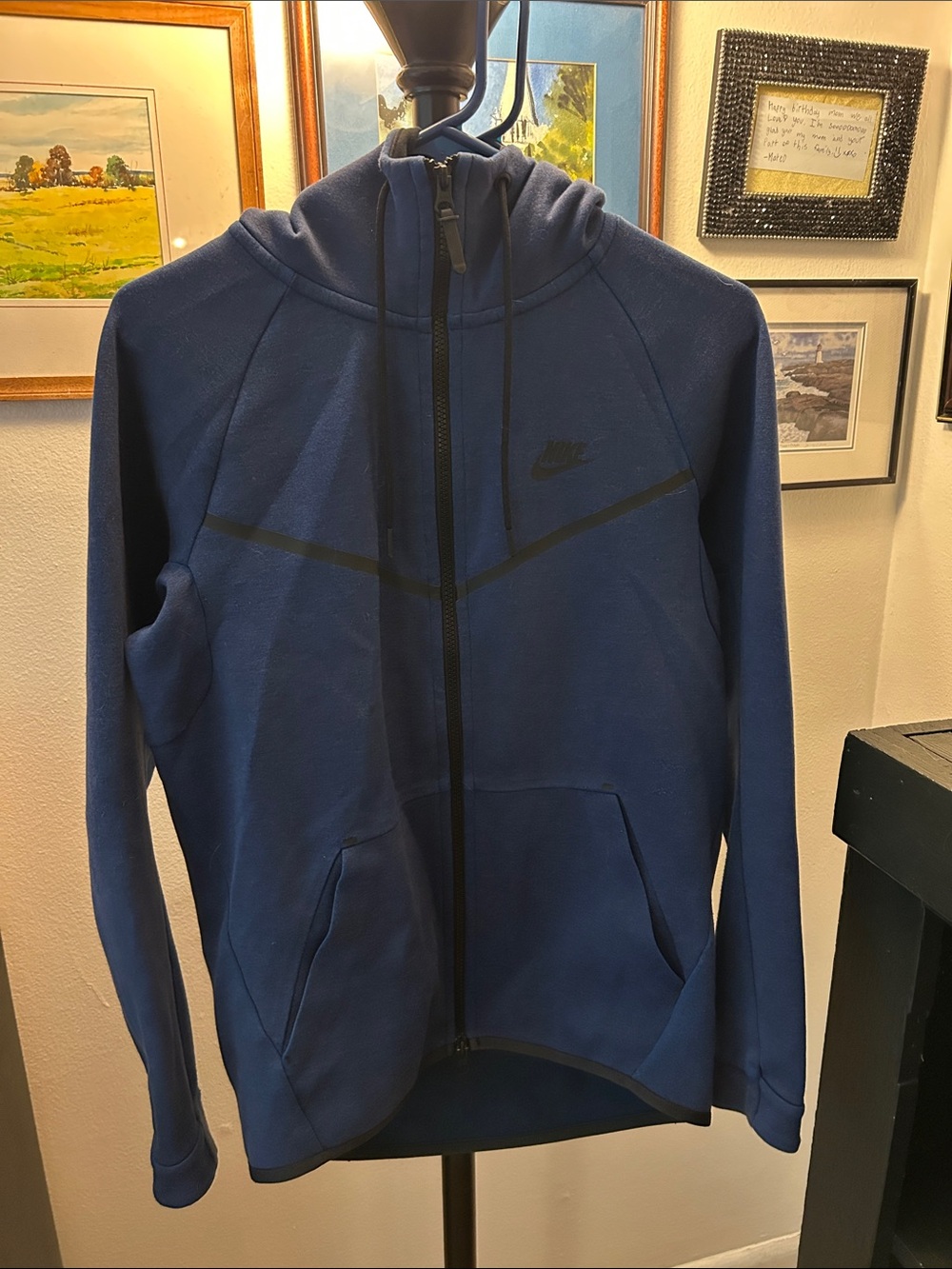 Nike Women’s Navy Blue Full-Zip Hooded Performance Jacket